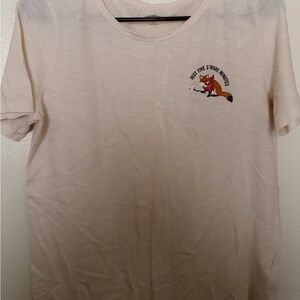 Graphic Fox Pocket Tee - Light Pink